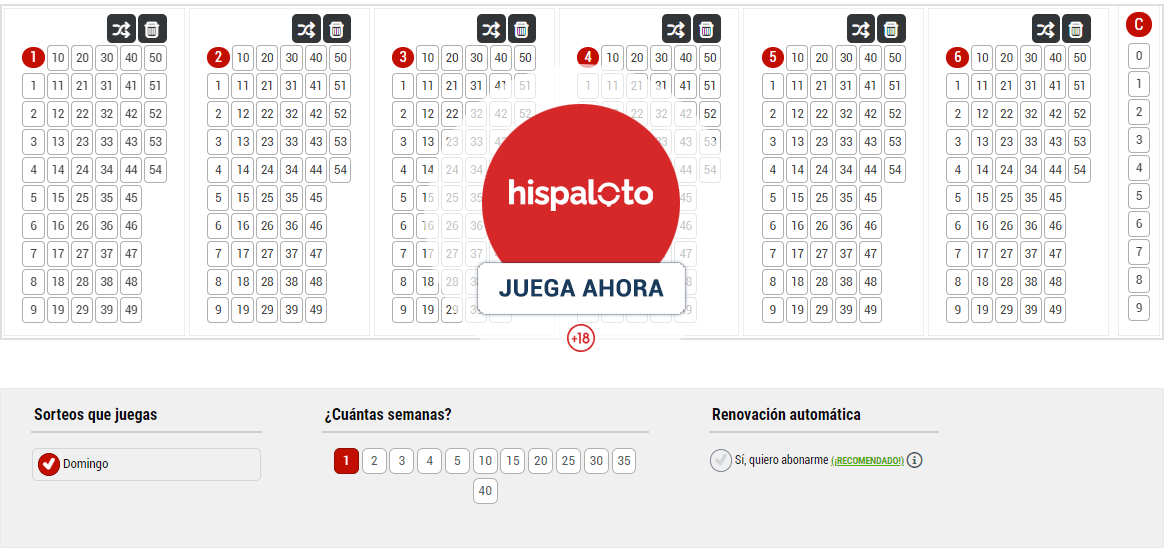 Jugar online a El Gordo de la Primitiva