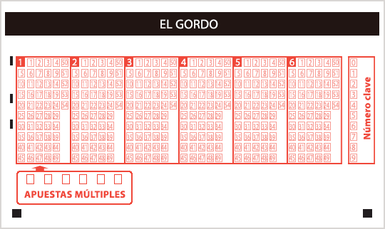 Boleto semanal de el Gordo de la Primitiva